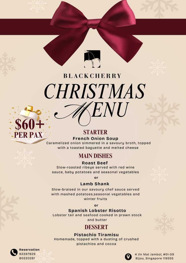 Christmas menu 2026